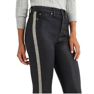 7FAM Womens 26 b(air) HighWaist Ankle SkinnyJean Shiny Snake Skin Stripe Accent